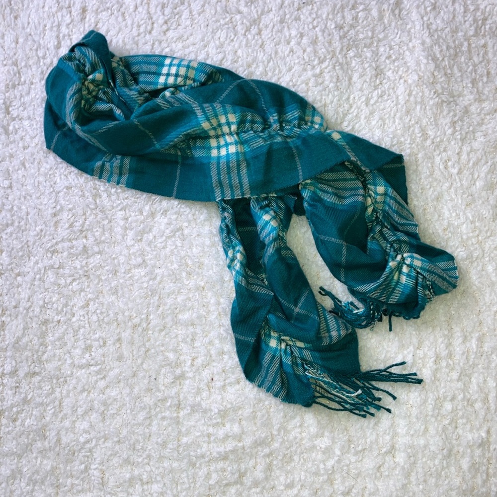 Blue-green Plaid scarf